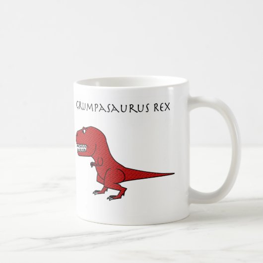 Grumpasaurus Rex Red getextureerde Mok (Rechts)