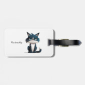 Grumpige kat bagagelabel (Achterkant horizontaal)