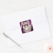 Grumpige kat vierkante sticker (Envelop)
