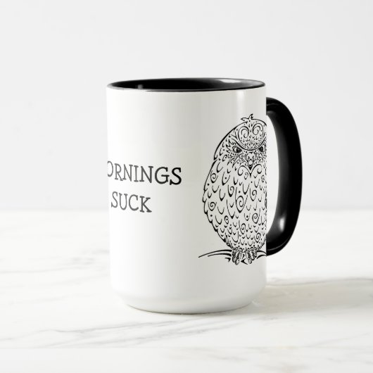Grumpy African Barred Owlet Design Mok (Voorkant rechts)