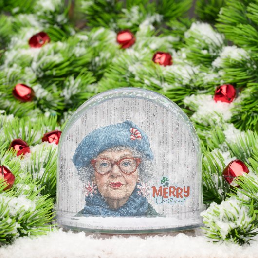 Grumpy Aging Female Friend Snow Globe (Noël)