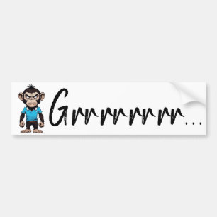 Grumpy Ape Decal, Grappige Boze 'Grrrr' Expressie Bumpersticker