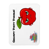 Grumpy Apple Dirty Dishes Sign Magnet Magneet (Verticaal)