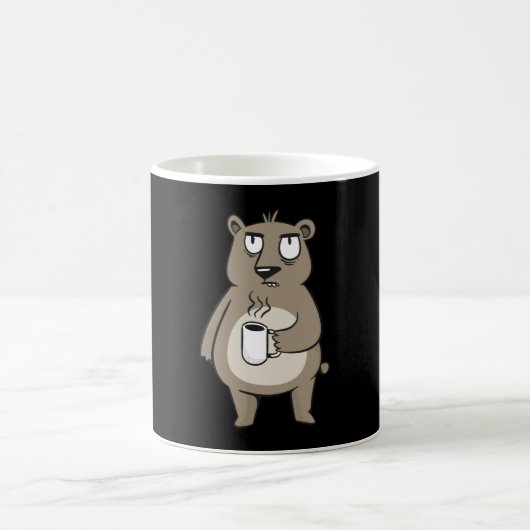 Grumpy bear holding a cup of coffee koffiemok (Center)