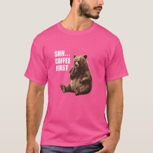Grumpy Beer Gezegde Shh Coffee First Grappig & Sch T-shirt