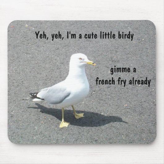 Grumpy Begger Seagull Animal Meme Muismat (Voorkant)