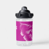 Grumpy Beren Neon Pink & White Custom Name Waterfles (Achterkant)