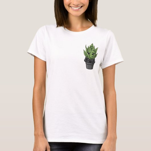 Grumpy Biker Snake Plant in Spiked Leather Jacket T-shirt (Voorkant)
