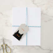 Grumpy Black Cat Cadeaulabel (Met Touw)