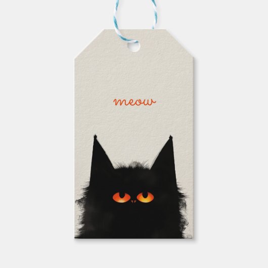 Grumpy Black Cat Cadeaulabel (Voorkant)