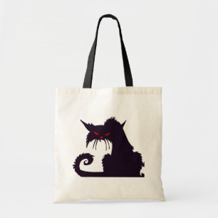 Grumpy Black Cat Canvas tas