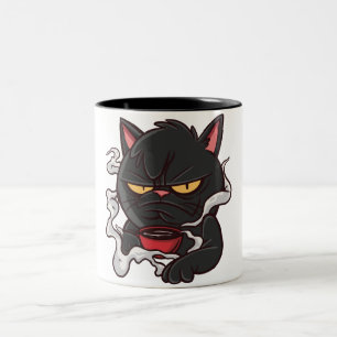 Grumpy Black Cat - Coffee Lover Tweekleurige Koffiemok