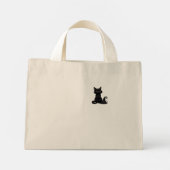 Grumpy Black Cat Custom Text Halloween Tote Bag (Dos)