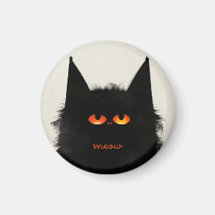 Grumpy Black Cat Magneet