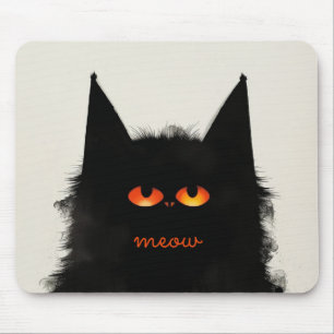 Grumpy Black Cat Muismat