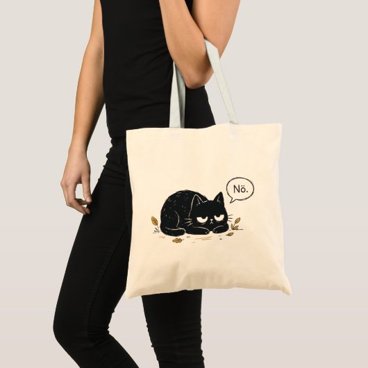 Grumpy Black Cat No Sleeping Tote Bag (Voorkant (product))