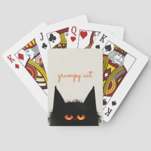 Grumpy Black Cat Pokerkaarten