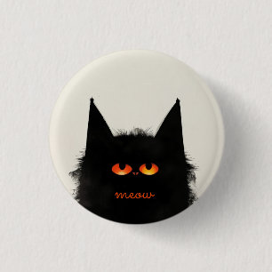 Grumpy Black Cat Ronde Button 3,2 Cm