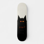 Grumpy Black Cat Skateboard (Voorkant)