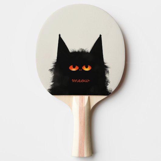 Grumpy Black Cat Tafeltennisbatje (Voorkant)