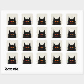 Grumpy Black Cat Vierkante Sticker (Vel)