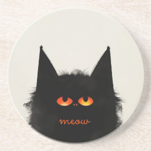 Grumpy Black Cat Zandsteen Onderzetter