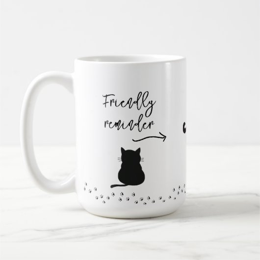 Grumpy Black Chat Buvez De L'Eau Rappel Mug (Gauche)