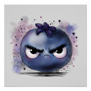 Grumpy Blueberry Perfect Poster
