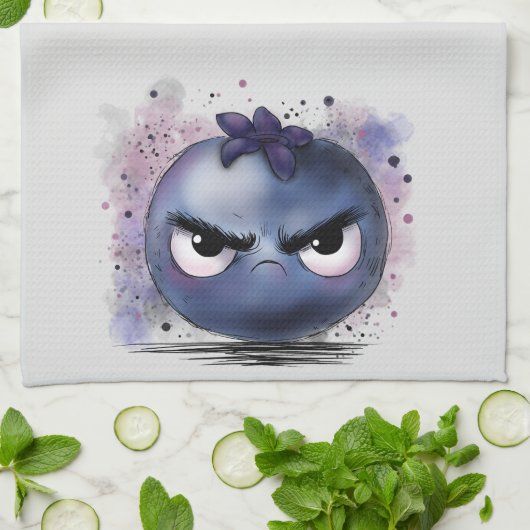Grumpy Blueberry Theedoek (Gevouwen)