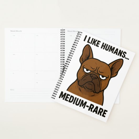 Grumpy Bulldog. asociale dieren Planner (Display)