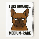 Grumpy Bulldog. asociale dieren Planner (Achterkant)