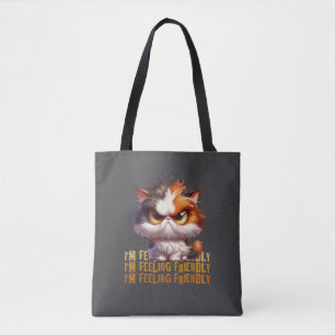 Grumpy Calico Cat en grappig citaat Draagtas