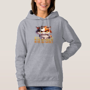 Grumpy Calico Cat en grappig citaat Hoodie