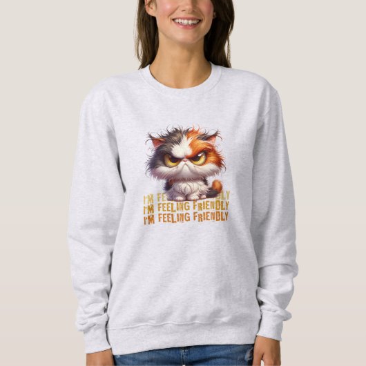 Grumpy Calico Cat en grappig citaat Trui (Voorkant)