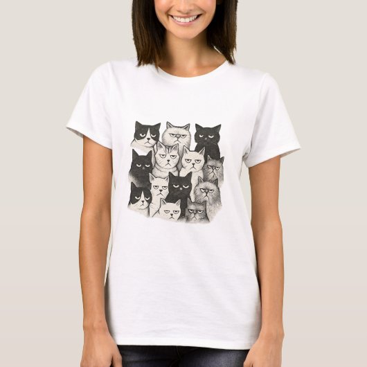 Grumpy Cartoon Cats T-shirt (Voorkant)