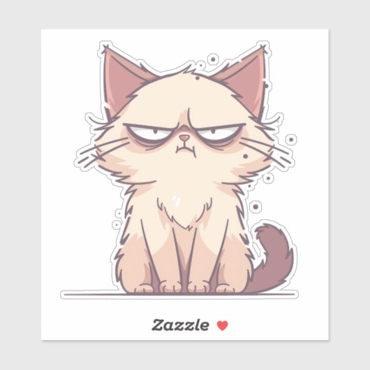 Grumpy Cat Anime Chibi Meme Sticker (Vel)