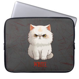 Grumpy cat bemoediging laptop sleeve