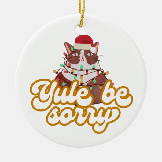 Grumpy Cat Ceramic Ornament (Voorkant)