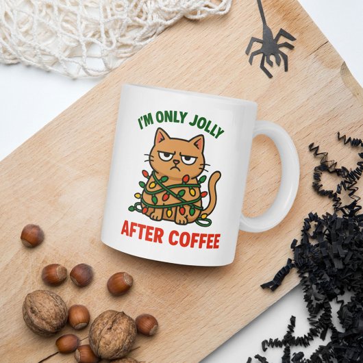 Grumpy Cat Christmas Mok | Jolly After Coffee