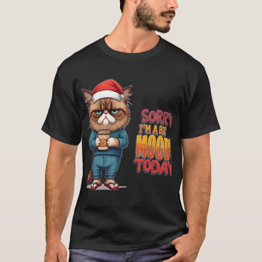 Grumpy Cat Christmas Mood T-shirt (Voorkant)