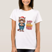 Grumpy Cat Christmas Mood T-shirt (Voorkant)