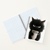 Grumpy Cat Coffee Mood T-Shirt Funny Black Fluffy  Notitieboek (Binnen)
