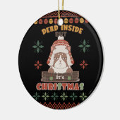 Grumpy Cat Dead Inside | Oogkerst Keramisch Ornament (Links)