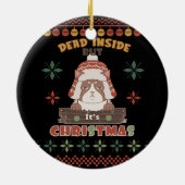 Grumpy Cat Dead Inside | Oogkerst Keramisch Ornament (Achterkant)