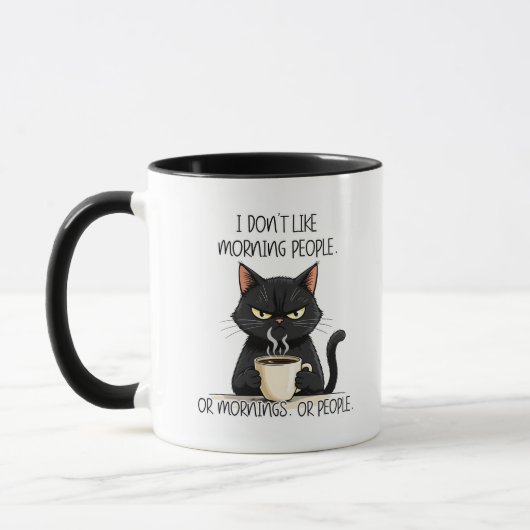 Grumpy Cat Don't Like Morning People Mug (Gauche)