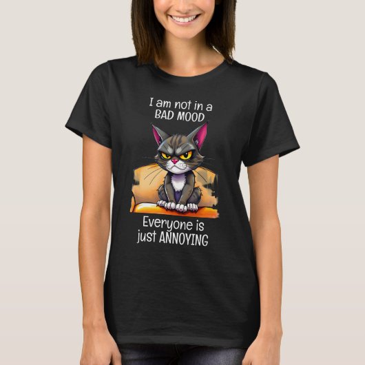 Grumpy Cat Funny Quote Zwart T-shirt (Voorkant)