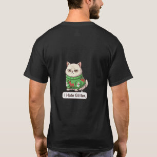 Grumpy Cat Haat Glitter Lelijk Kerstmis T-shirt