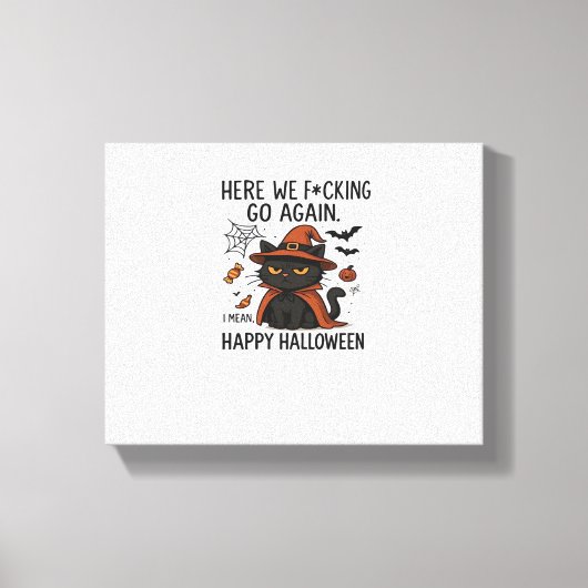 Grumpy Cat Halloween Classic T-shirt Canvas Afdruk (Voorkant)