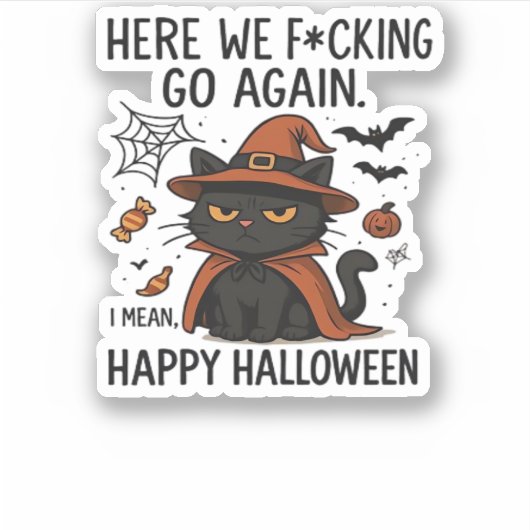 Grumpy Cat Halloween Classic T-shirt Sticker (Voorkant)