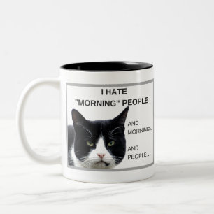 Grumpy Cat "I Hate Morning People" KoffieMok! Tweekleurige Koffiemok